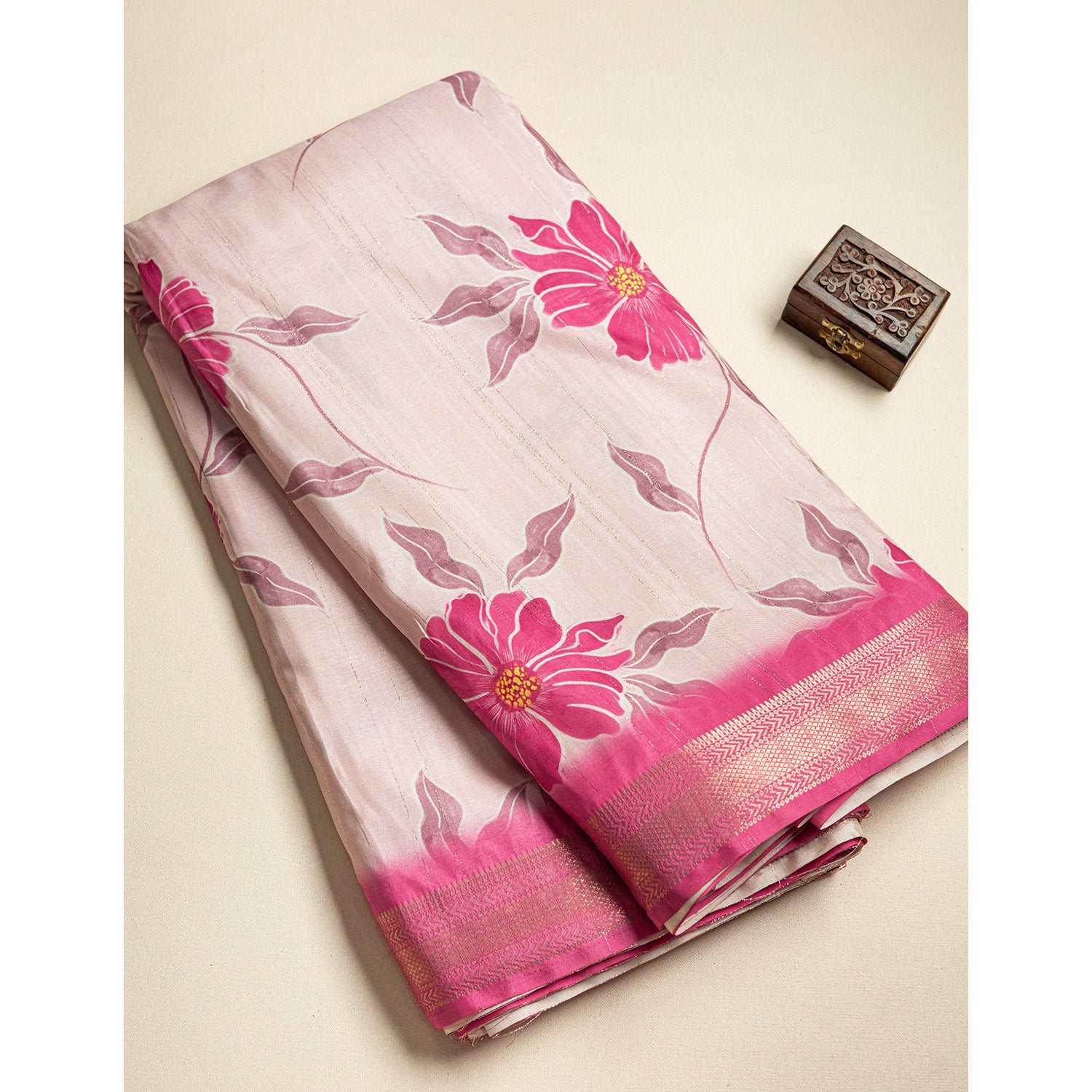 SEMI TUSSAR PRINTED FABRIC