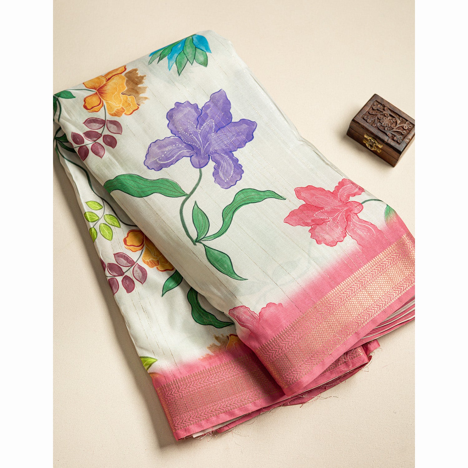 SEMI TUSSAR PRINTED FABRIC