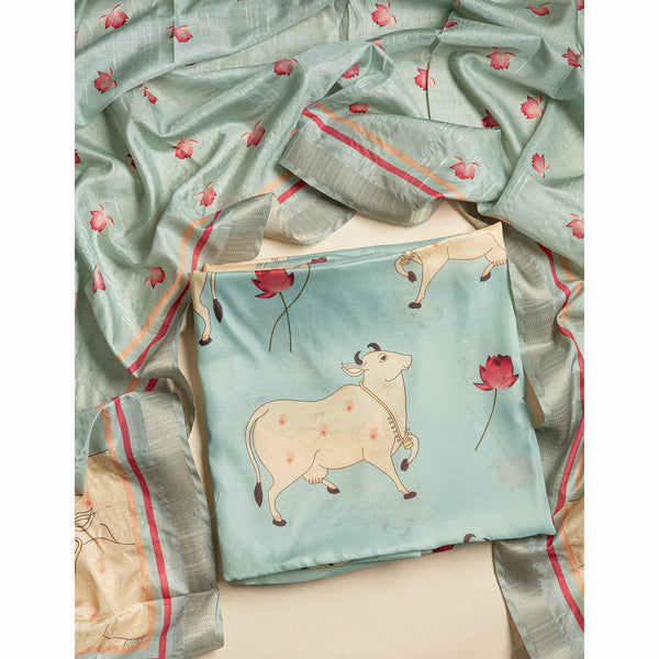 SOFT SILK PICHWAI 2 PIECE SUIT SET