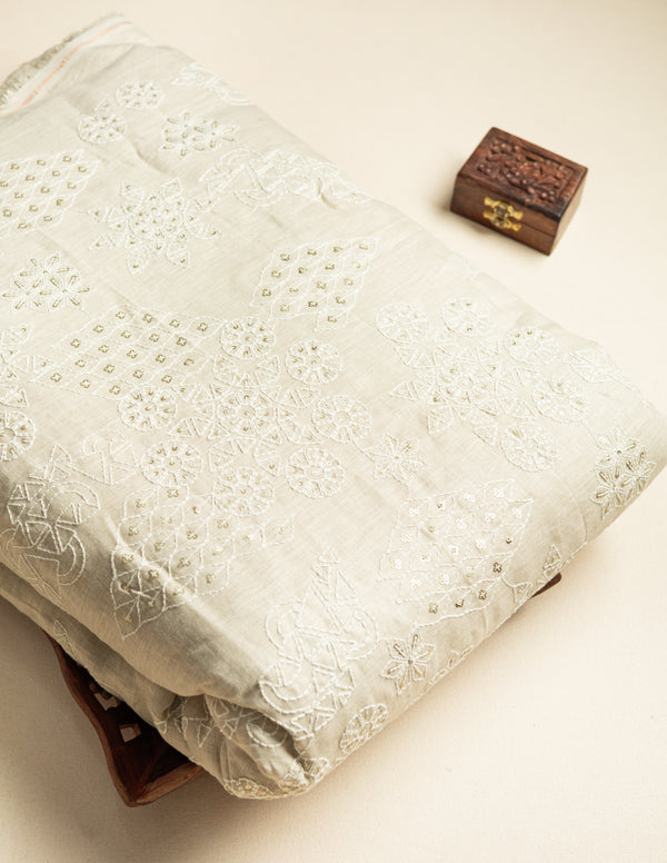 COTTON LINEN EMBROIDERED FABRIC