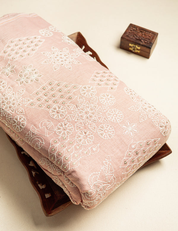 COTTON LINEN EMBROIDERED FABRIC