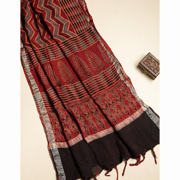 PURE LINEN AJRAKH DUPATTA