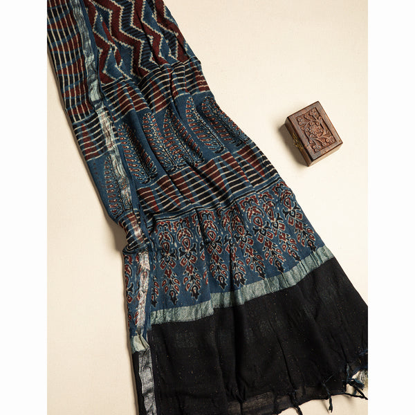PURE LINEN AJRAKH DUPATTA