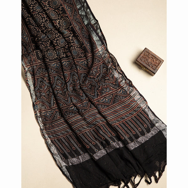 PURE LINEN AJRAKH DUPATTA