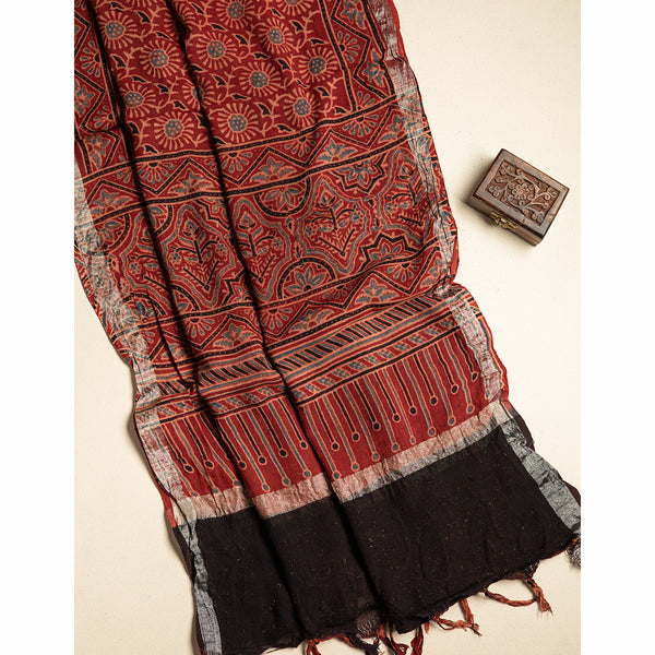 PURE LINEN AJRAKH DUPATTA
