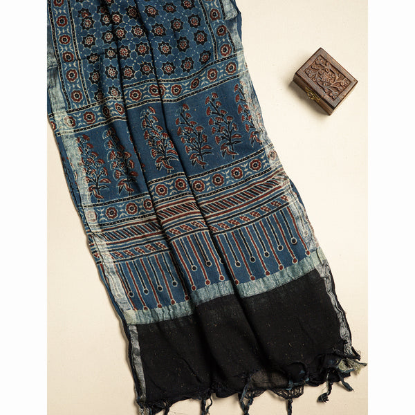 PURE LINEN AJRAKH DUPATTA