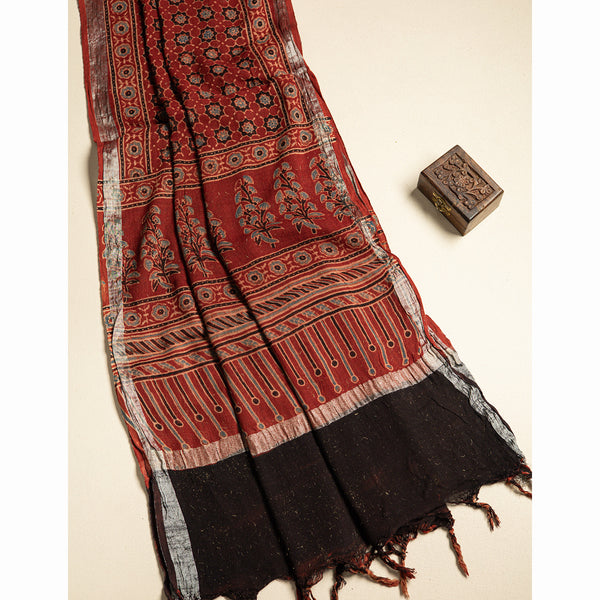 PURE LINEN AJRAKH DUPATTA
