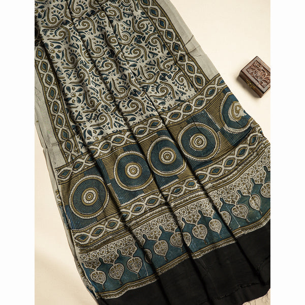 PURE MODAL SILK AJRAKH DUPATTA