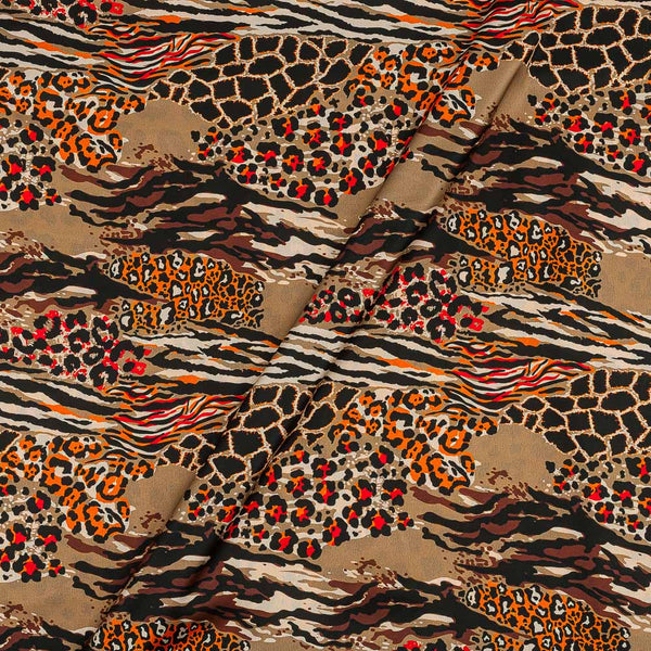 Premium Satin Nut Brown Colour Animal Print 43 Inches Width Fabric freeshipping - SourceItRight