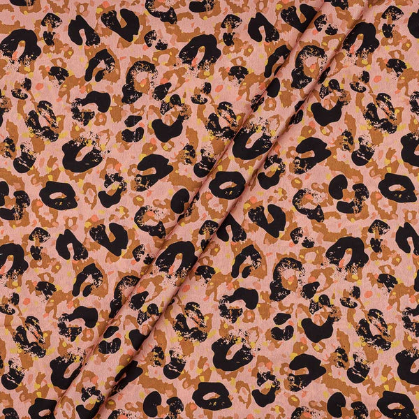Premium Satin Peach Colour Animal Print 43 Inches Width Fabric freeshipping - SourceItRight