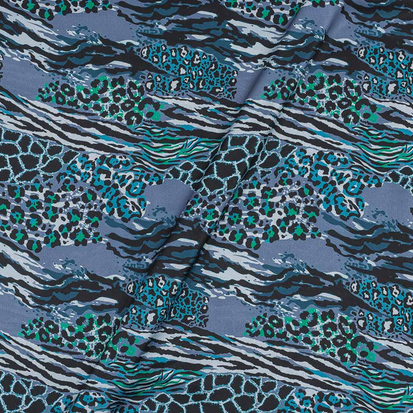 Premium Satin Blue Grey Colour Animal Print 43 Inches Width Fabric freeshipping - SourceItRight