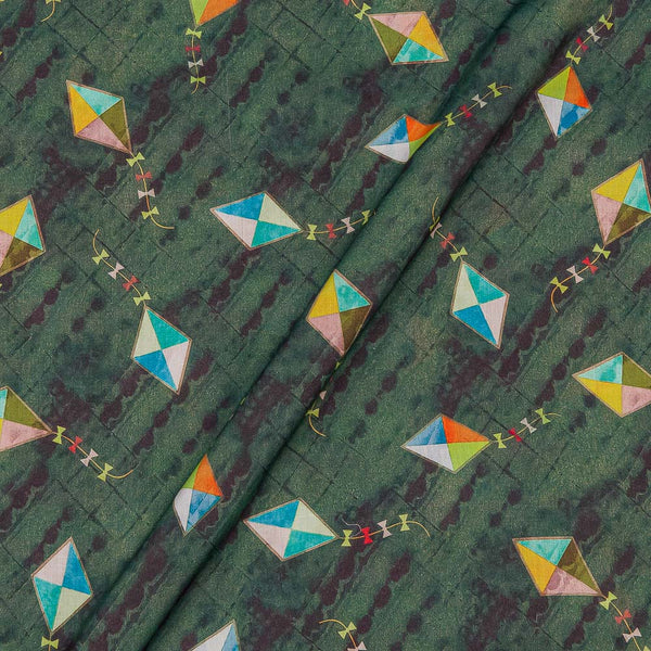 Cotton Satin Feel Oil Green Colour Quirky Print Polyester Fabric freeshipping - SourceItRight