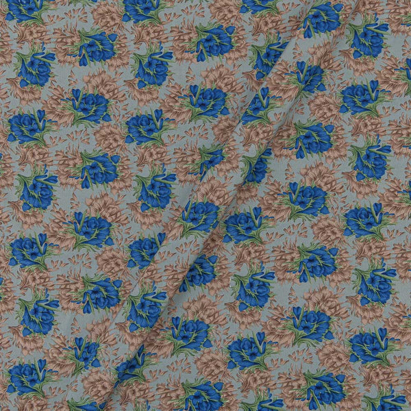 Poly Crepe Ash Grey Colour Floral Print 43 Inches Width Fabric freeshipping - SourceItRight