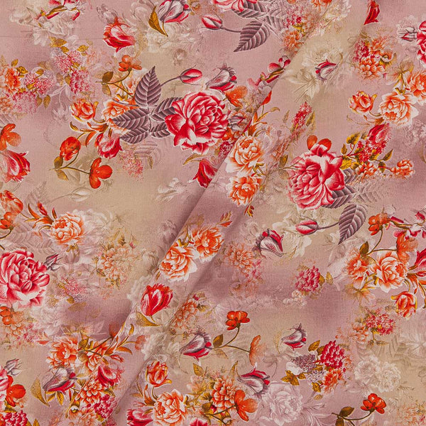 Poly Crepe Petal Pink Colour Floral Print 42 Inches Width Fabric freeshipping - SourceItRight