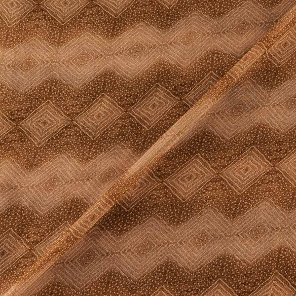 Viscose Organza Peach Brown Colour Bandhani Print 43 Inches Width Fabric freeshipping - SourceItRight