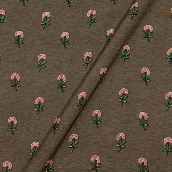 Viscose Raw Silk Cedar Colour Floral Print 43 Inches Width Fabric freeshipping - SourceItRight