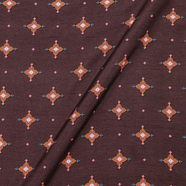 Viscose Raw Silk Plum Colour Geometric Print 43 Inches Width Fabric freeshipping - SourceItRight