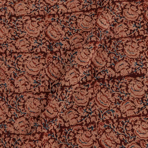 Buy Cotton Plum Colour Floral Jaal Pattern Natural Kalamkari Fabric 2074EQ Online