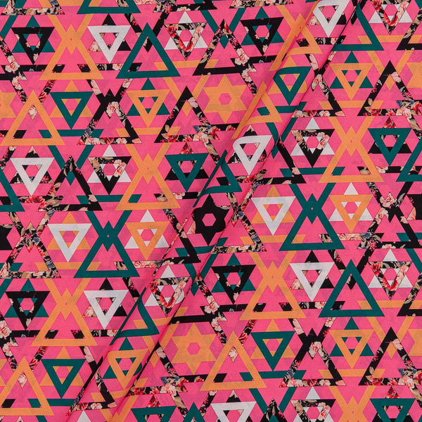 Moss Crepe Crimson Pink Colour Digital Geometric Print 46 inches Width Fabric freeshipping - SourceItRight