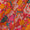 Buy Satin Orange Colour Ethnic Print Fabric 2116L