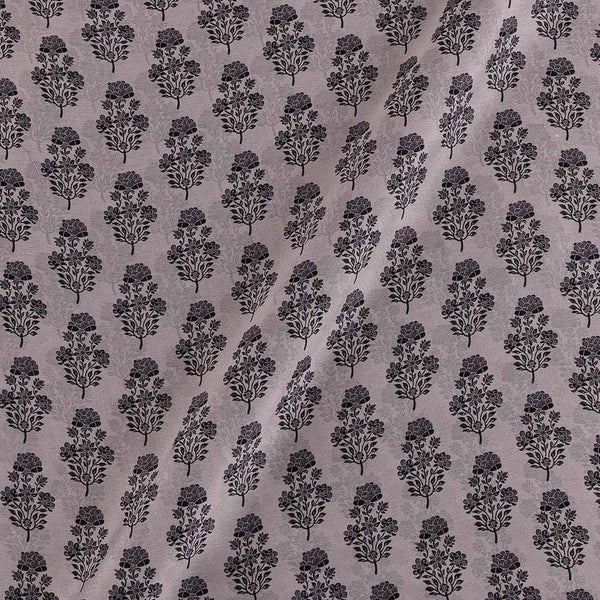 Buy Tabby Silk Feel Grey Colour Floral Print Fabric Online 2124E
