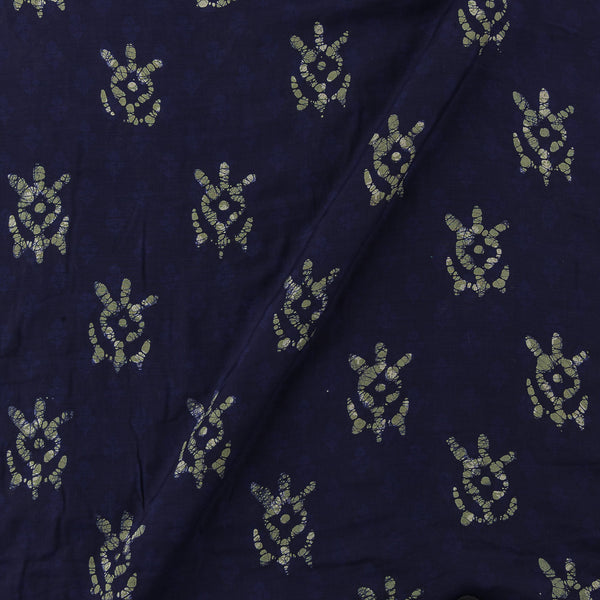 Buy Viscose Muslin Silk Feel Navy Blue Colour Batik Print Fabric Online 2128N
