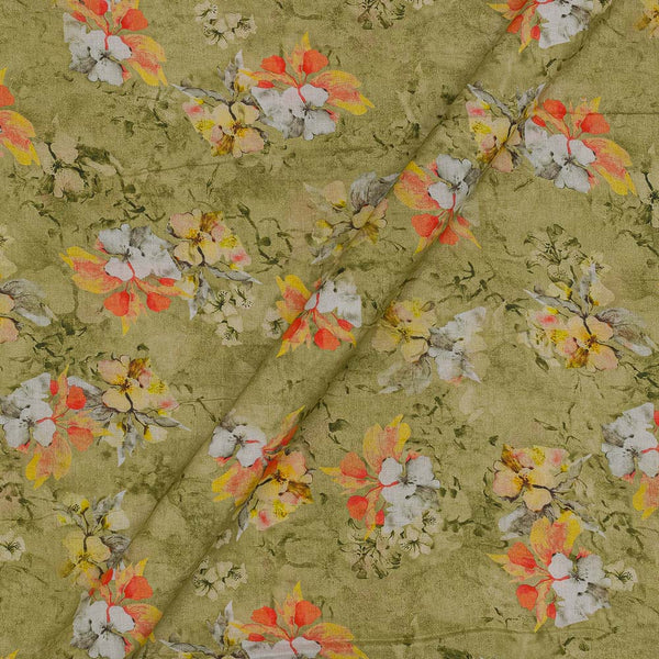 Fine Cotton [Mul Type] Premium Digital Floral Print Pastel Green Colour 48 Inches Width Fabric freeshipping - SourceItRight