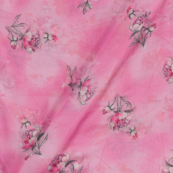 Super Fine Cotton (Mul Type) Pink Colour Premium Digital Floral Jaal Print 43 Inches Width Fabric freeshipping - SourceItRight