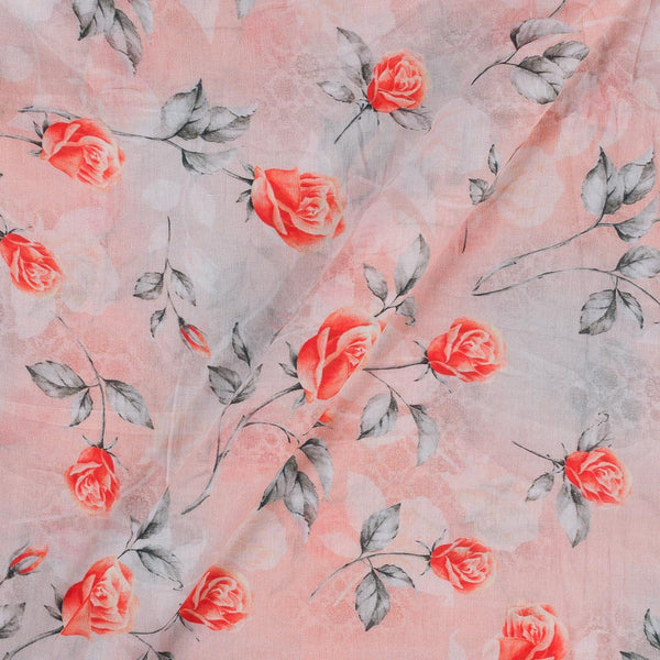 Cotton Mal [80 x 120] Peach Colour 43 Inches Width Floral Print Fabric freeshipping - SourceItRight