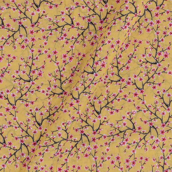 Cotton Mal [80 x 120] Yellow Colour 43 Inches Width Floral Jaal Print Fabric freeshipping - SourceItRight