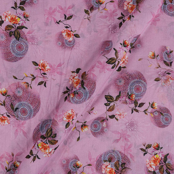 Cotton Mal [80 x 120] Dusty Pink Colour 43 inches Width Floral Print Fabric freeshipping - SourceItRight