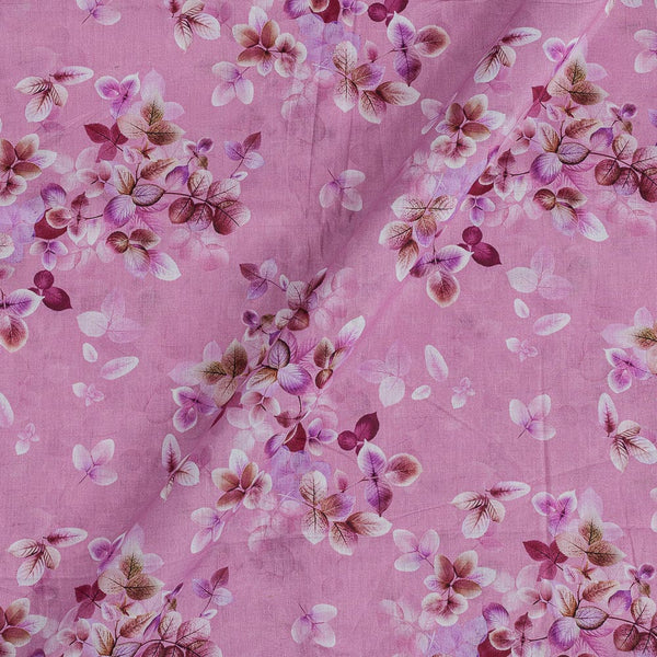 Cotton Mal [80 x 120] Lavender Pink Colour Floral Print Fabric freeshipping - SourceItRight