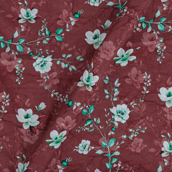 Super Fine Cotton (Mul Type) Dusty Rose Colour Premium Digital Floral Jaal Print Fabric freeshipping - SourceItRight
