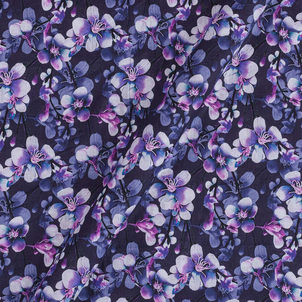 Super Fine Cotton (Mul Type) Deep Purple Colour Premium Digital Floral Print Fabric freeshipping - SourceItRight