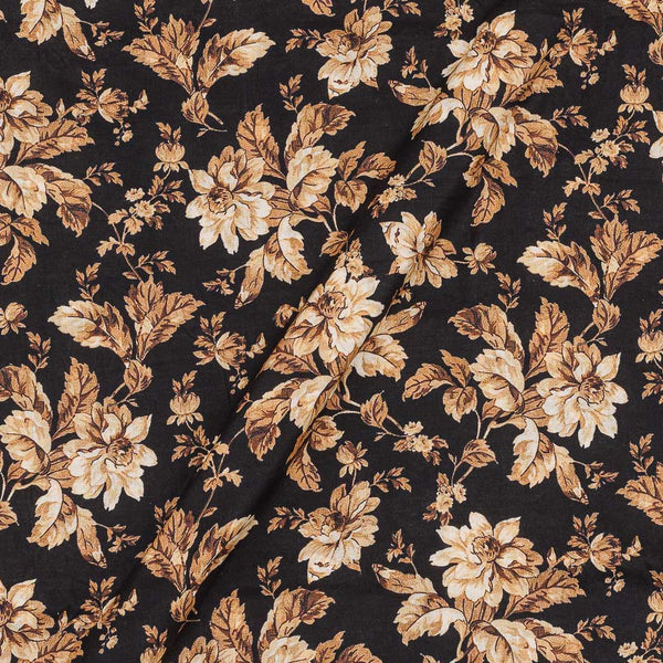 Fine Cotton [Mul Type] Premium Digital Floral Jaal Print Black Colour 48 Inches Width Fabric freeshipping - SourceItRight