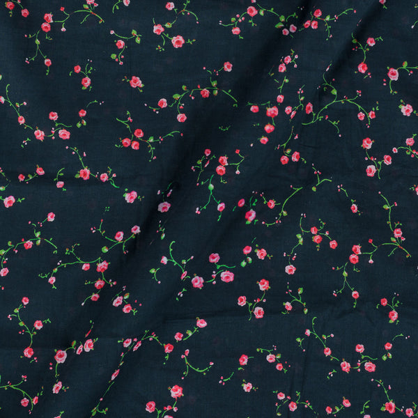 Fine Cotton [Mul Type] Premium Digital Floral Jaal Print Black Colour 48 Inches Width Fabric freeshipping - SourceItRight
