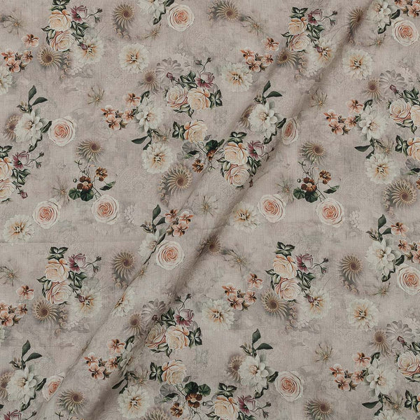 Super Fine Cotton (Mul Type) Off White Colour Premium Digital Floral Print 42 Inches Width Fabric freeshipping - SourceItRight