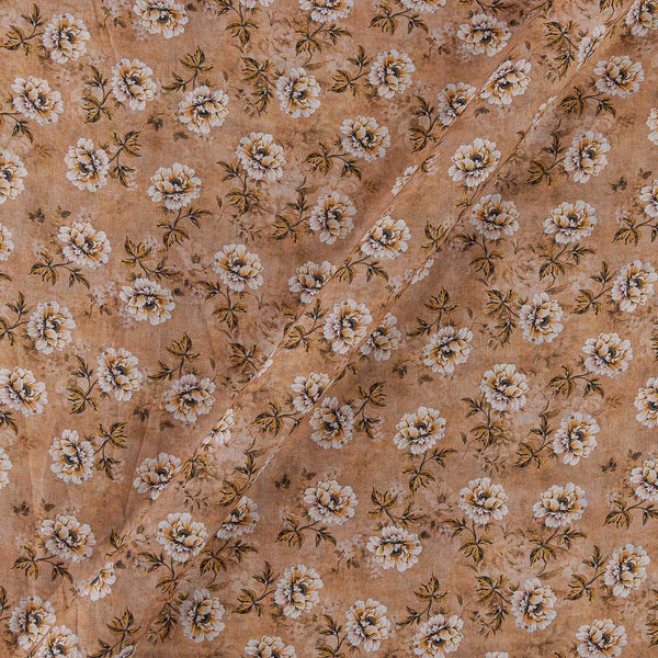 Super Fine Cotton (Mul Type) Ginger Colour Premium Digital Floral Print Fabric Online 2151PS