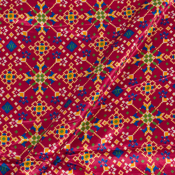Patola Design Printed Patan Gaji Crimson Red Colour 45 Inches Width Fabric freeshipping - SourceItRight