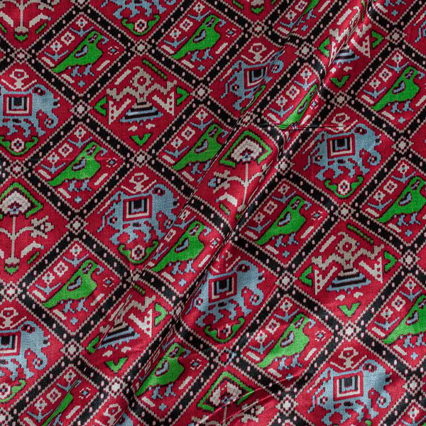 Patola Design Printed Patan Gaji Red Colour 45 Inches Width Fabric freeshipping - SourceItRight