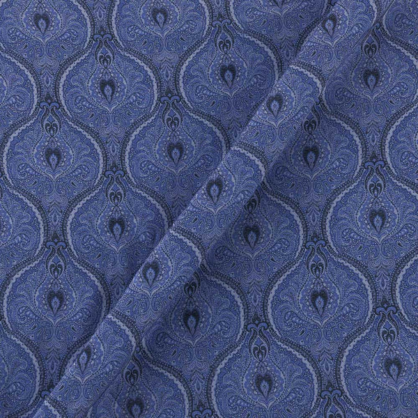Buy Cadet Blue Colour Mughal Digital Print Poly Crepe Fabric Online 2177BJ