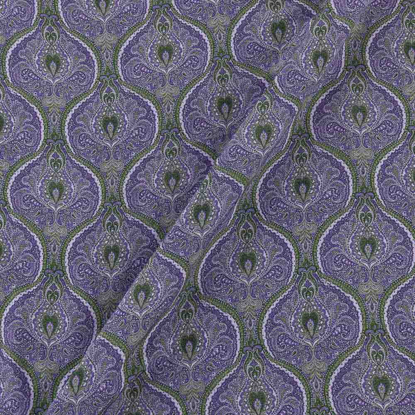 Buy Purple Colour Mughal Digital Print Poly Crepe Fabric Online 2177BM