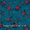 Organza Ocean Blue Colour 43 Inches Width Digital Floral Print Fabric Cut Of 0.50 Meter
