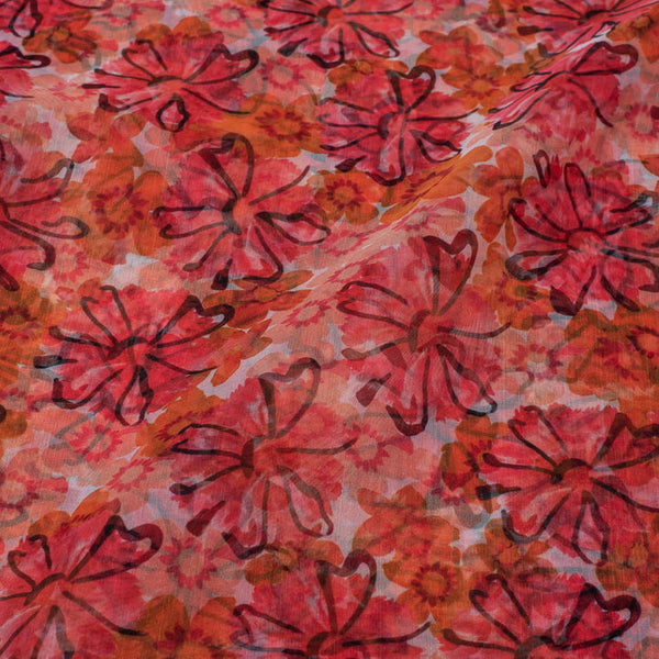 Organza Multi Colour 42 Inches Width Digital Floral Print Poly Fabric freeshipping - SourceItRight