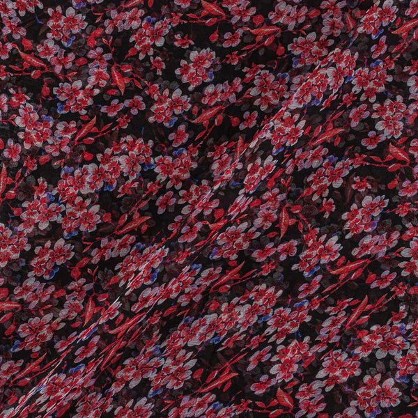 Viscose Chiffon Black Colour Digital Floral Print 42 inches Width Fabric freeshipping - SourceItRight
