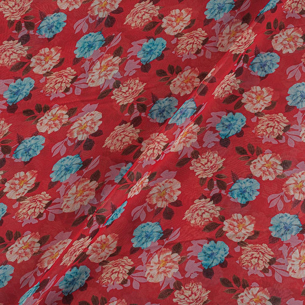 Viscose Georgette Carrot Color Digital Floral Print Fabric freeshipping - SourceItRight