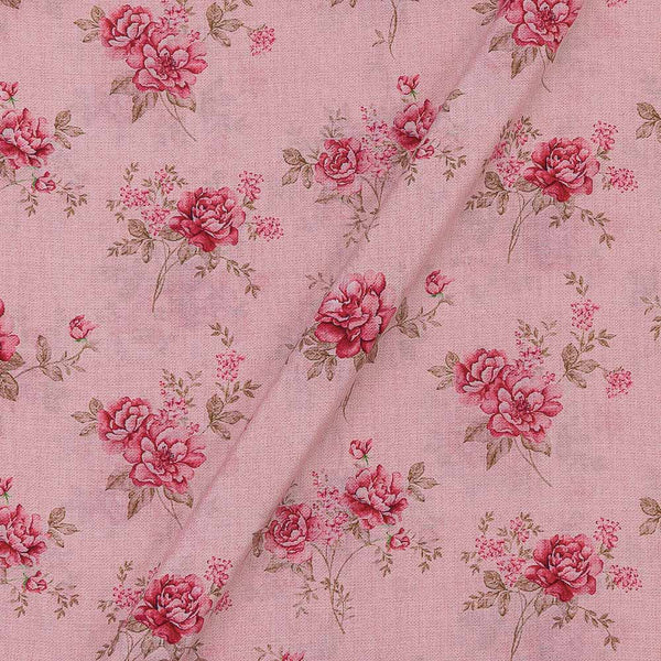 Poly Muslin Pale Pink Colour Floral Print 45 Inches Width Fabric freeshipping - SourceItRight