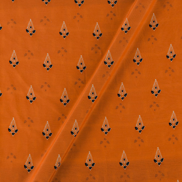 Poly Muslin Fanta Orange Colour Floral Print Fabric freeshipping - SourceItRight