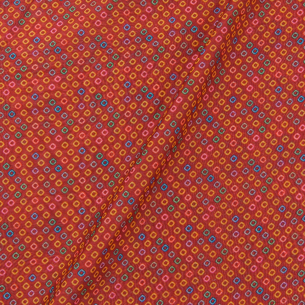 Chanderi Inspired Brick Colour 42 Inches Width Digital Geometric Print Fancy Fabric freeshipping - SourceItRight