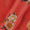 Buy Raw Silk Feel Coral Colour Floral Butta Print Poly Fabric Online 2249G